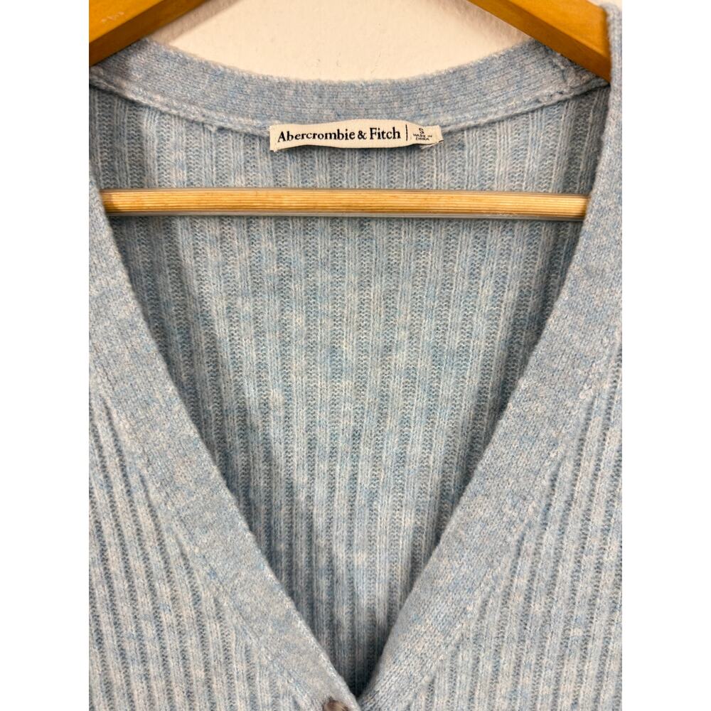 Abercrombie Kathleen Ribbed Cardigan Dress Blue Small Long Sleeve Maxi - Picture 9 of 10